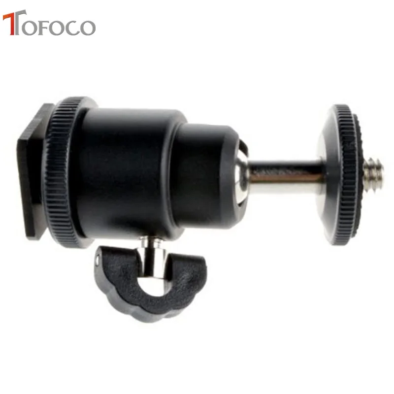 

For Camera Tripod LED Light Flash Bracket Holder Mount 1/4 Hot Shoe Adapter Cradle Ball Head with Lock High Quality TOFOCO