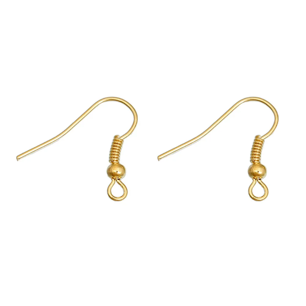 

Doreen Box hot- 100 Pairs Gold color Ear Wire Hook With Spring and Ball (B00971)