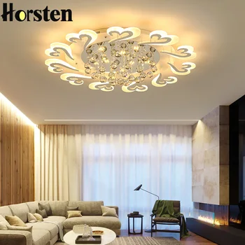 

European Style LED Ceiling Chandeliers Lights For Living Room Dinning Room Restaurant Crystal Acrylic Luxury Chandelier Lamp