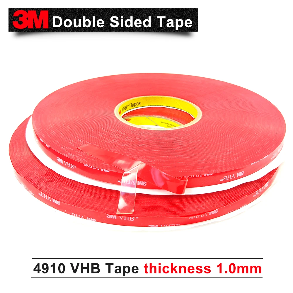 10MM*33M 5Roll/Lot 3M 4910 VHB tape Thickness 1MM, high temperature