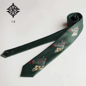 

Bow tie necktie olive green horse stable retro tie 6cm narrow male and female students fun literary adult gift gravatas