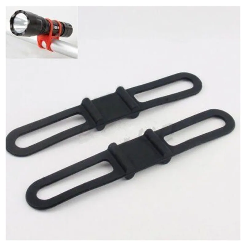 Discount Hot Portable Cycling Light Holder Bicycle Handlebar Silicone Strap Phone Fix Strap Tie Rope Bike Lamp Flashlight Holder Bandages 1