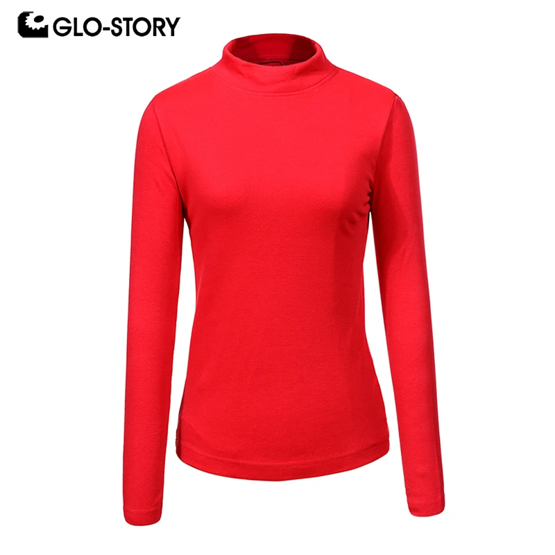 Aliexpress.com : Buy GLO STORY 2018 Women's Solid Turtleneck T Shirts