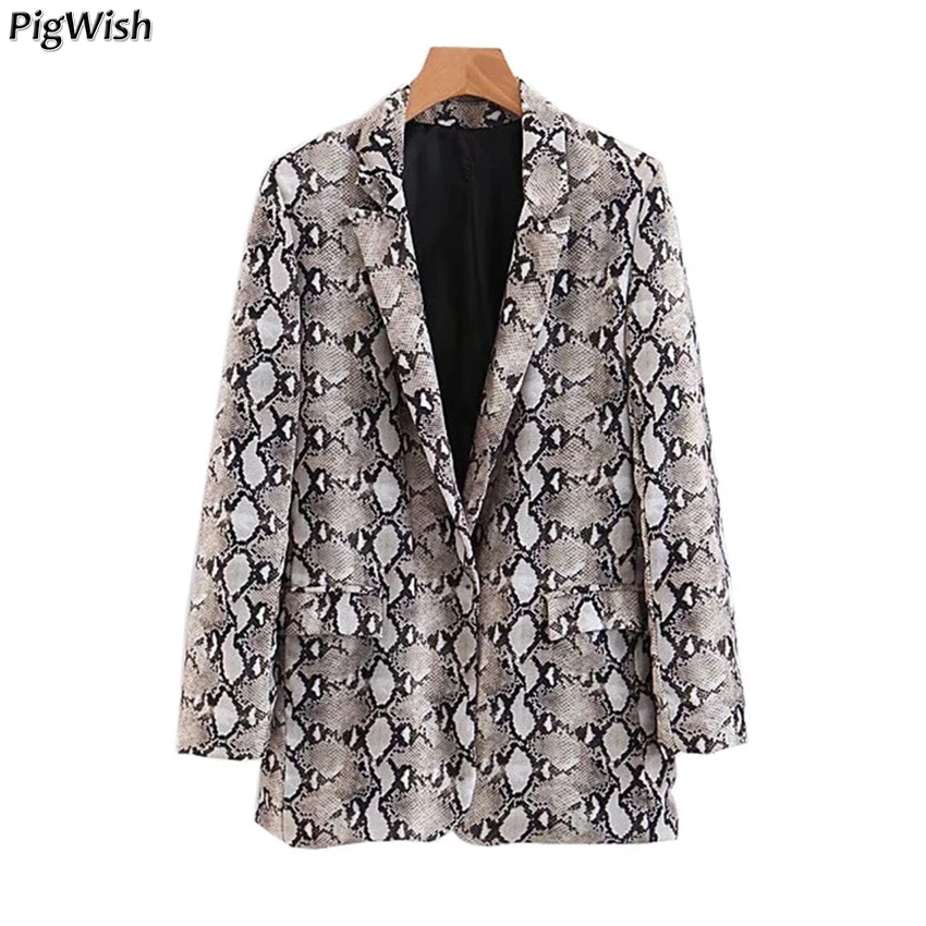 2018 Feminine Tops Fashion Women Vintage Snake Skin Print