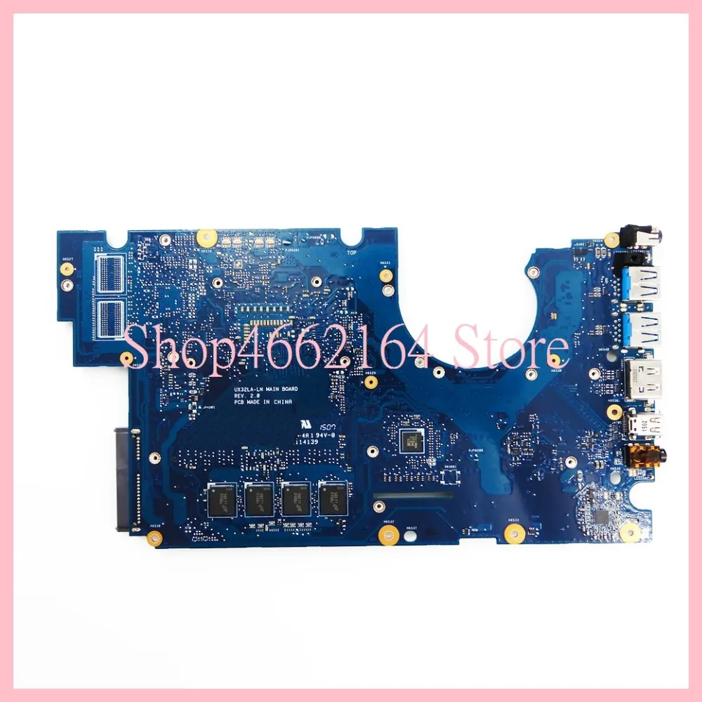 UX32LA 4 GB RAM I5-4200CPU اللوحة REV2.0 ل ASUS UX32 UX32L UX32LA UX32LN UX32LA-LN كمبيوتر محمول اللوحة اختبار موافق