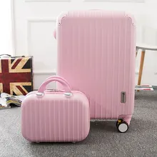 14 22inch girl lovely travel luggage bags set on universal brake wheels,high quality abs pc trolley luggage