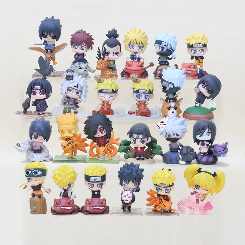 Фигурка из аниме Наруто 6 шт./лот 7 см игрушка Sasuke Kakashi Sakura Gaara Itachi Obito Madara Killer Bee ПВХ