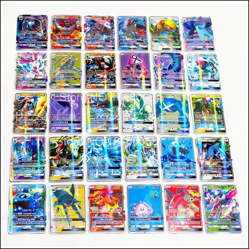 60, 100-200 шт, битва, торговля, блестящие карты pokemones, игрушка, Мега Экс, GX карты, Коллекция игр, Carte, игрушки, подарок для детей