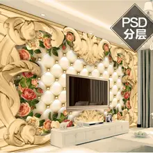 3d обои на заказ Фото Фреска европейском стиле границы Роскошные розы фоне стены 3D настенные фрески обои для стен 3 D