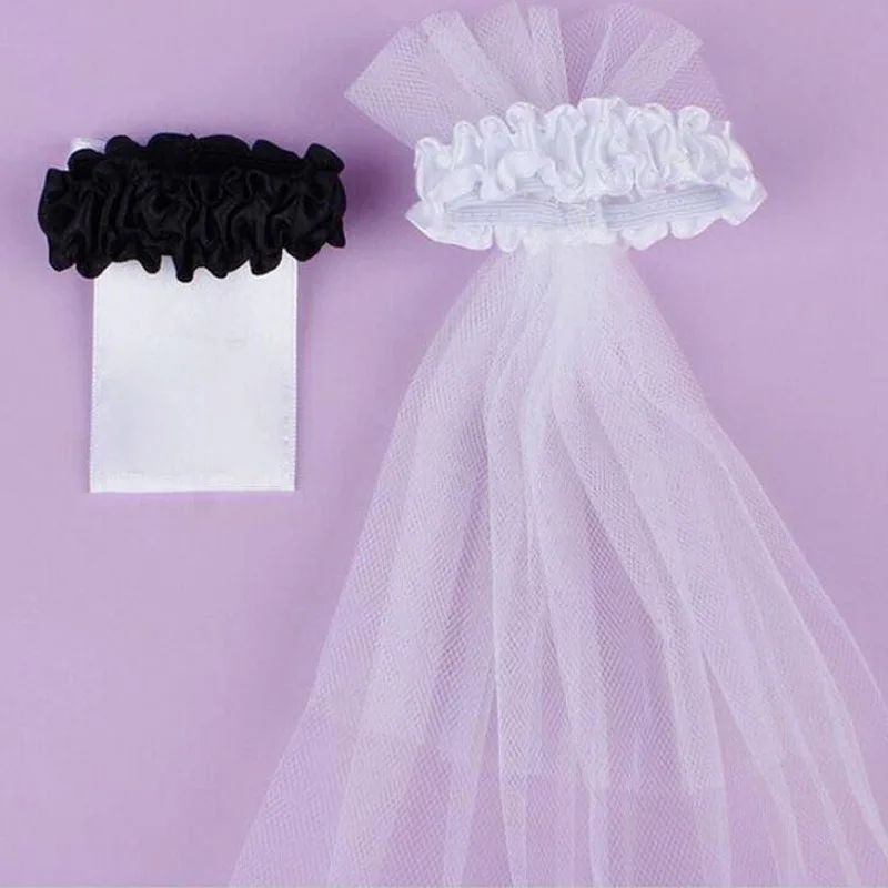 Beautiful Wedding Decor 2Pcs Bride & Groom Tux Bridal Veil Wedding Toasting Wine Glasses Decor Party & Holiday DIY Decorations