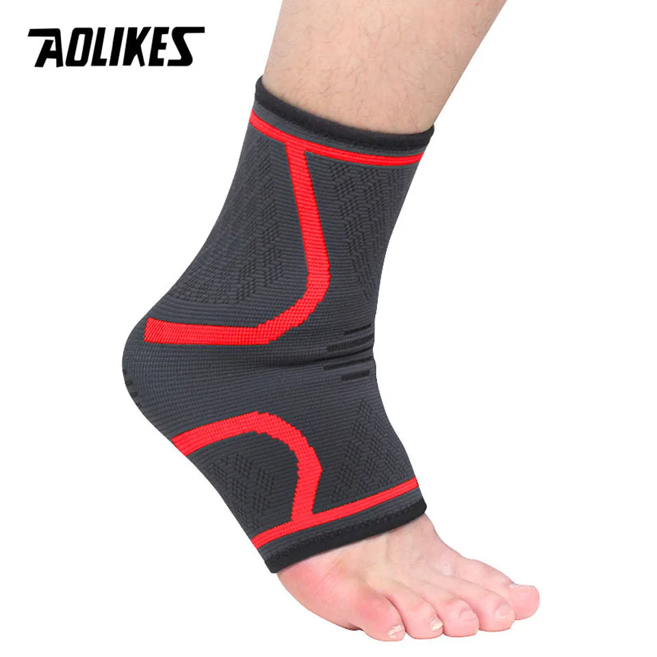 AOLIKES 1PCS Sports Ankle Compression Pad Women Gym Fitness Nylon Elastic Support Foot Straps Protector Football Ankle Brace