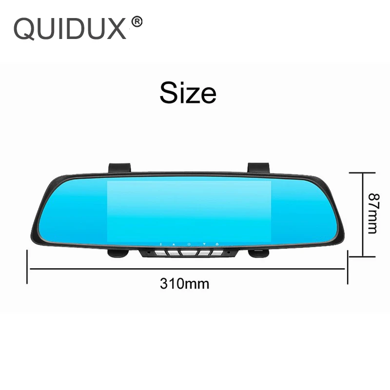 QUIDUX X7 6 86 &quotАвтомобильное Зеркало DVR 1080P WiFi Dashcam двойной объектив Android зеркало
