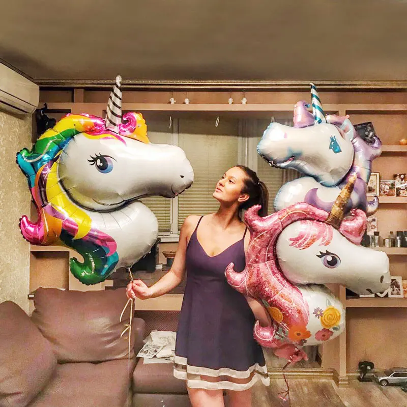 1Pc Giant Unicorn Balloons Inflatable Rainbow Animal ...