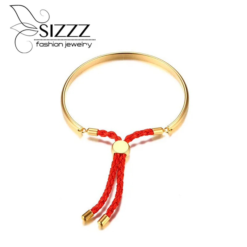 

SIZZZ 2018 New stainless steel adjustable woven gold bracelet&bangles for women