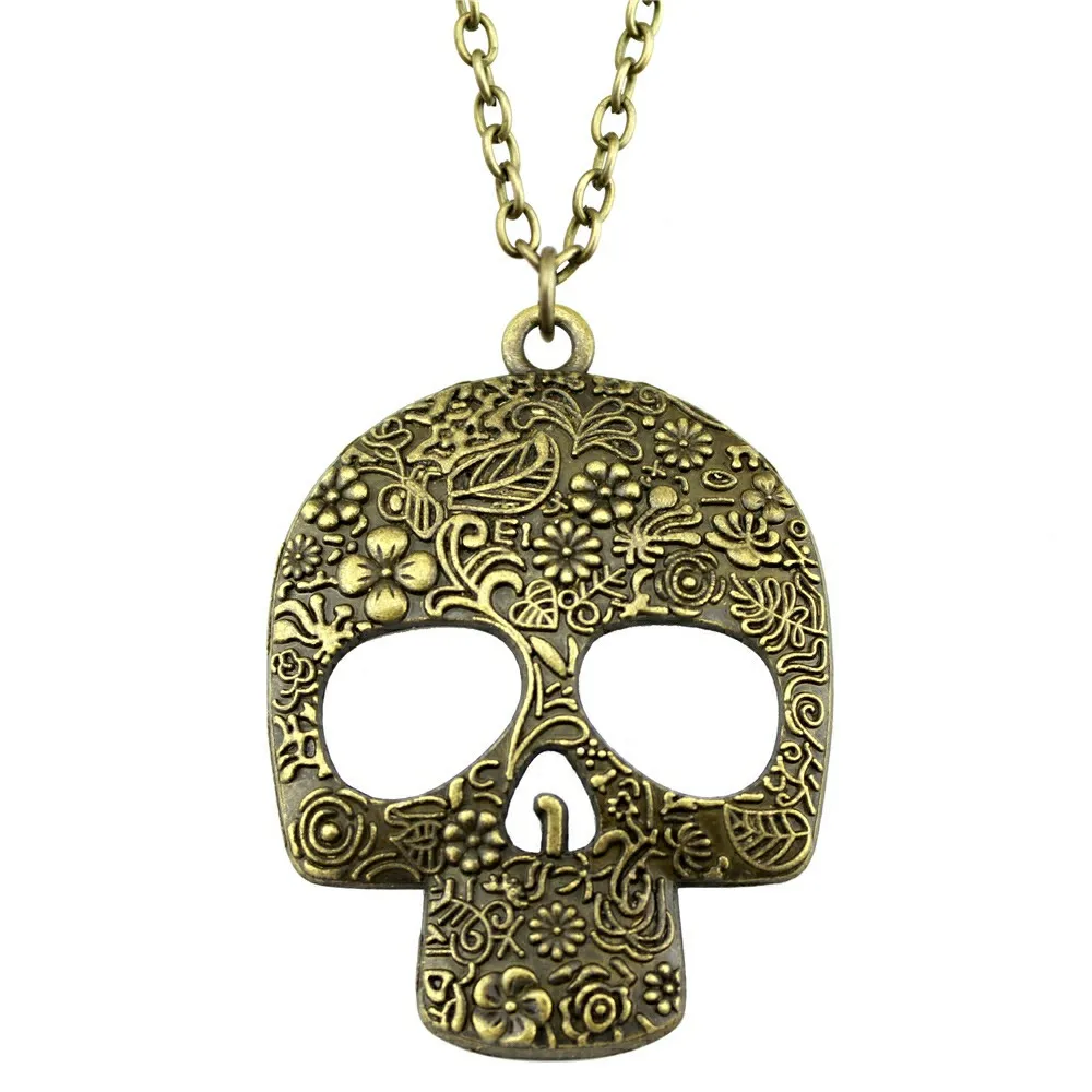 WYSIWYG 2 Colors 66x49mm Big Skull Pendant Necklace, Fashion Jewelry
