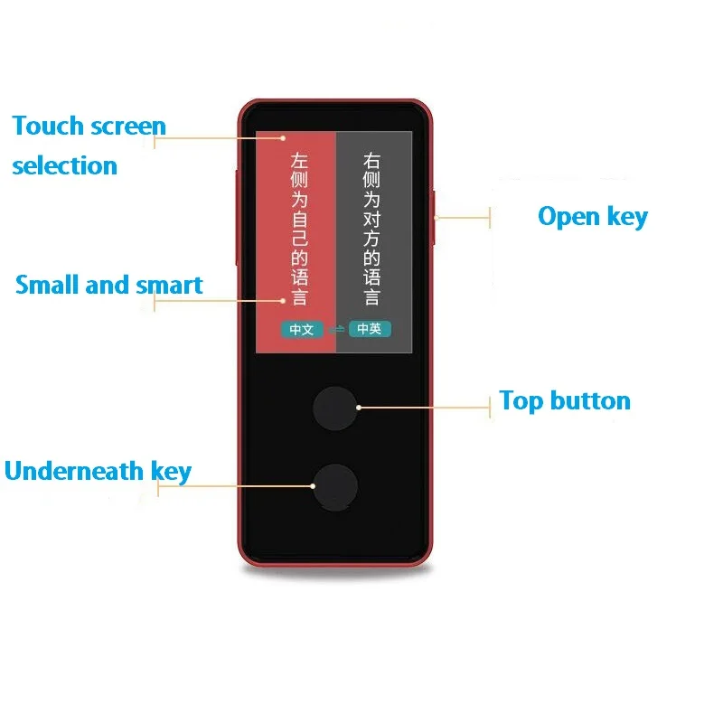 

2.4 "touch screen Pocket Interpreter 21 Languages Intelligent Real Time WIFI Voice Translator Multilingual Travel Translator