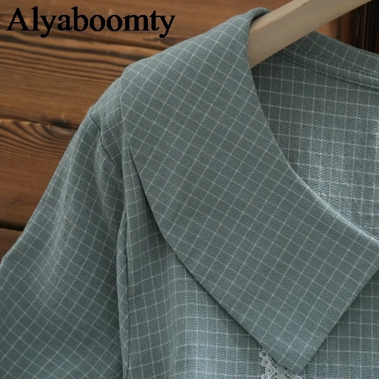 Японский Элегантный дизайн Летняя женская Свободная одежда воротник Питер Пэн