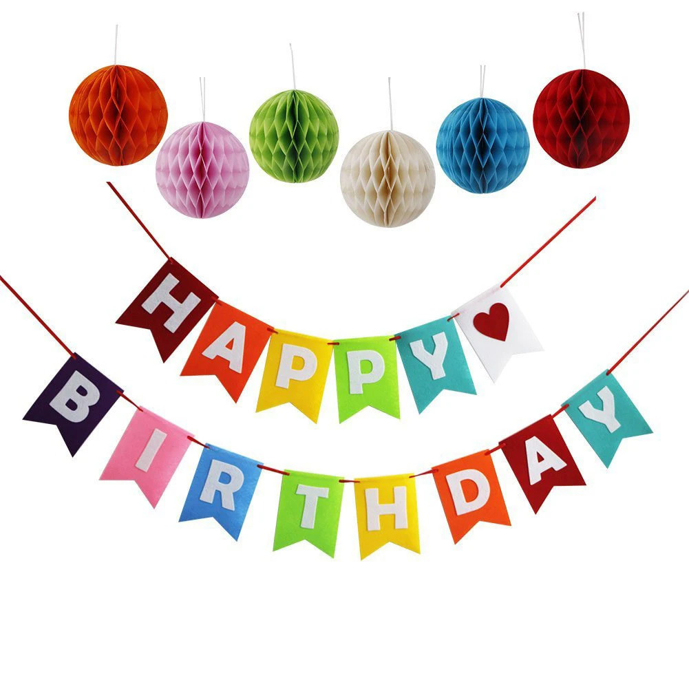 

Paper Lanterns Ball Baby Happy Birthday Party Letter Baby Boy Girl Shower Garland Pulling Flag Paper Flower Balloon
