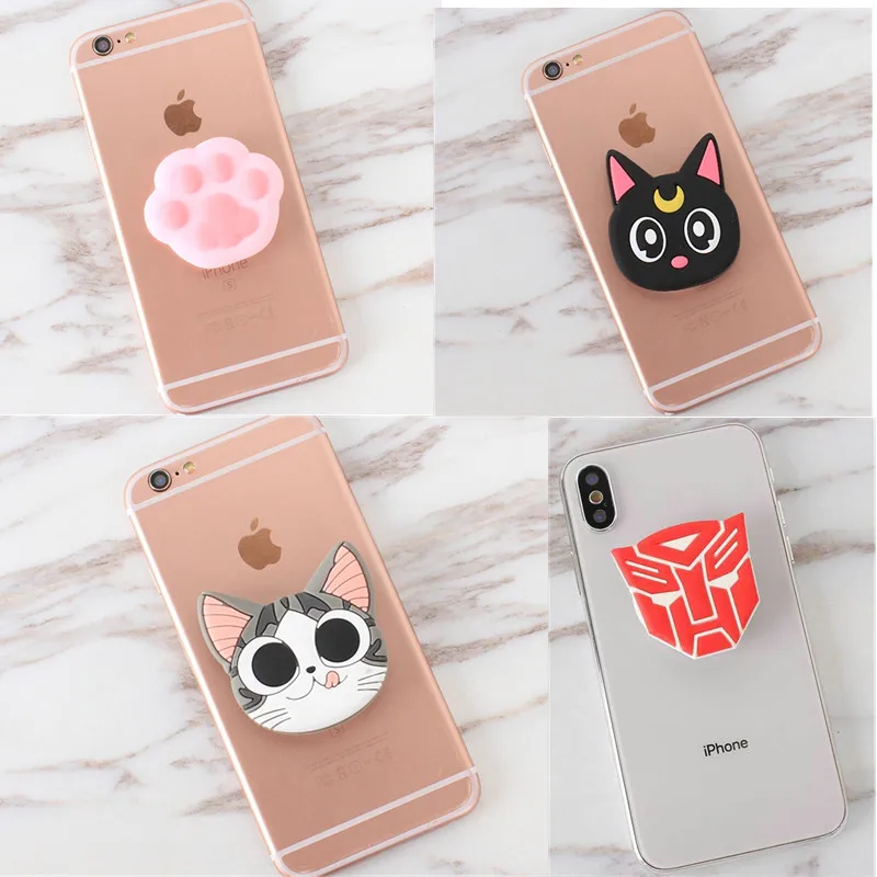 

Cartoon Cute Expanding stand Finger Phone Holder Flexible socket Mobile Phone Bracket airbag Grip Phone stand for iPhone 8 7 x