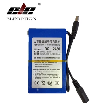 

ELEOPTION DC12480 Li-ion Battery DC 12V 12.6V 4800mAh Super Rechargeable Pack EU/US plug Adaptor For CCTV Camera Video Recorde