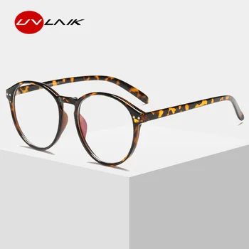 

UVLAIK Optical Clear Glasses Frame Men Women Vintage Round Eyeglasses Retro Handmade Circle Clear Lens Transparent Glasses