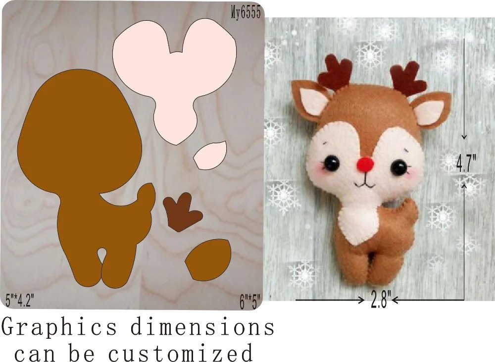 

Christmas deer-3die cut accessories wooden die Regola Acciaio Die Misura , MY