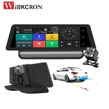 Novo 8.0 polegada IPS Toque 4g Carmera dvr Do GPS Do Carro Gravador de Vídeo Com 4g ADAS Traço cam Bluetooth 1080 p de Lente Dupla dvr Gps de Navegação