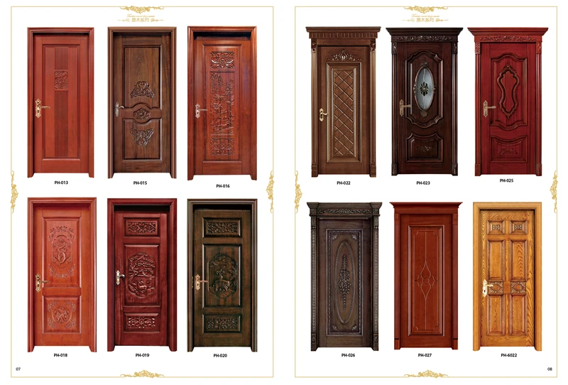 Luxurious Main Door Wood Carving Design White Wooden Door