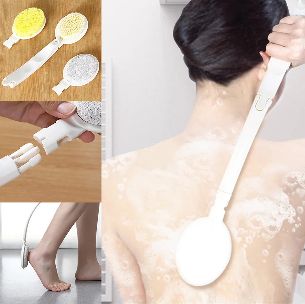

Back Bathing Brush Skin Massage Shower Rubbing Brush With Long Handler practical bath sponge shower sponge foot scrubber