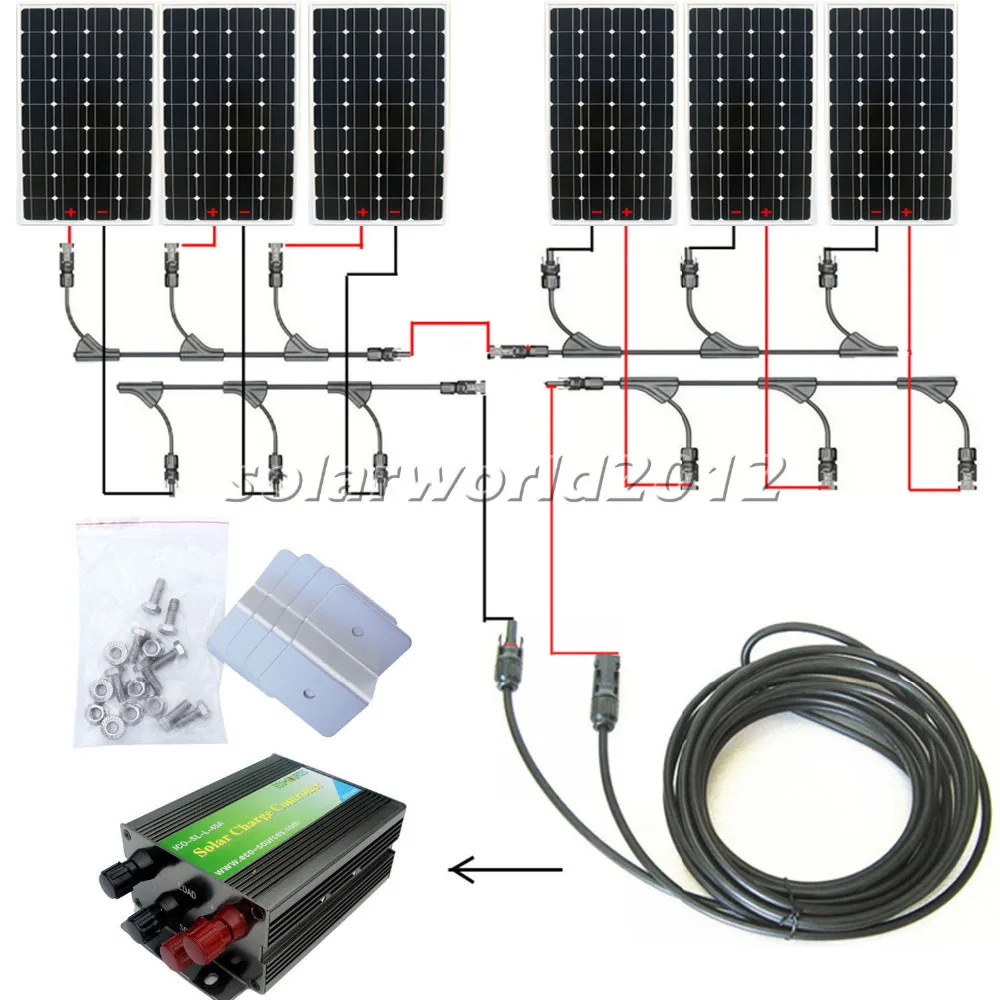 

960Watts COMPLETE KIT: 6x150W mono PV Solar cell Panel 24V solar system RV Boat