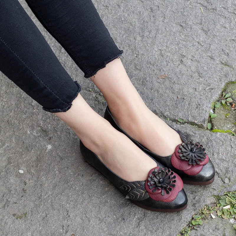 

2019 Spring flat shoes women slip on casual loafers soft bottom shoes female moccasins women shoes genuine leather