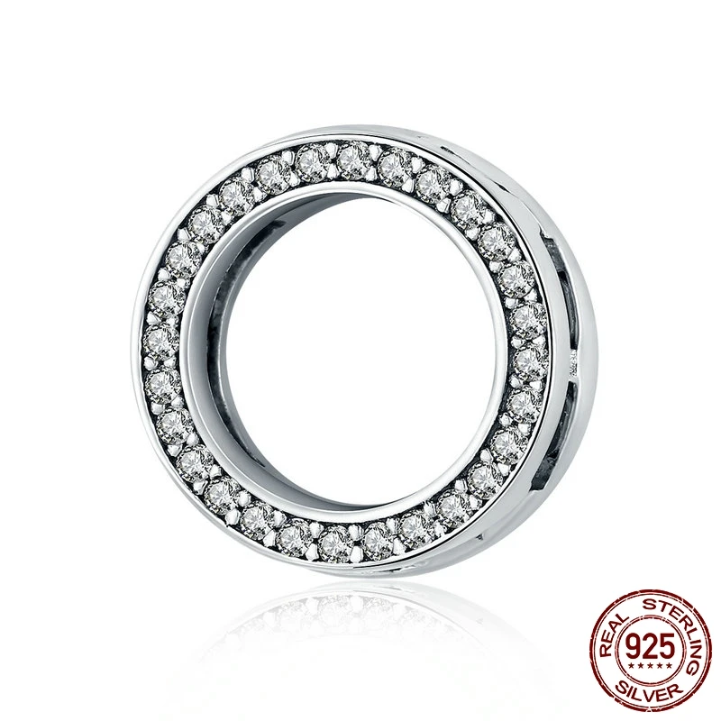 

MYBEBOA 925 Sterling Silver Simple Love Heart Round pendant Beads fit Original Pandora Reflexions Bracelet DIY Charms Jewelry