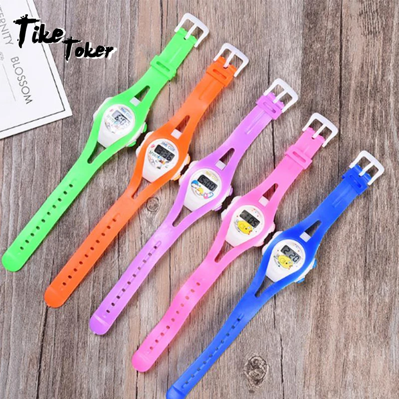 

TIke Toker,NEW Boy Girl Student Sport Time Clock Electronic Digital Wrist Watch Children's Silicon Wristwatch Relogio Feminino