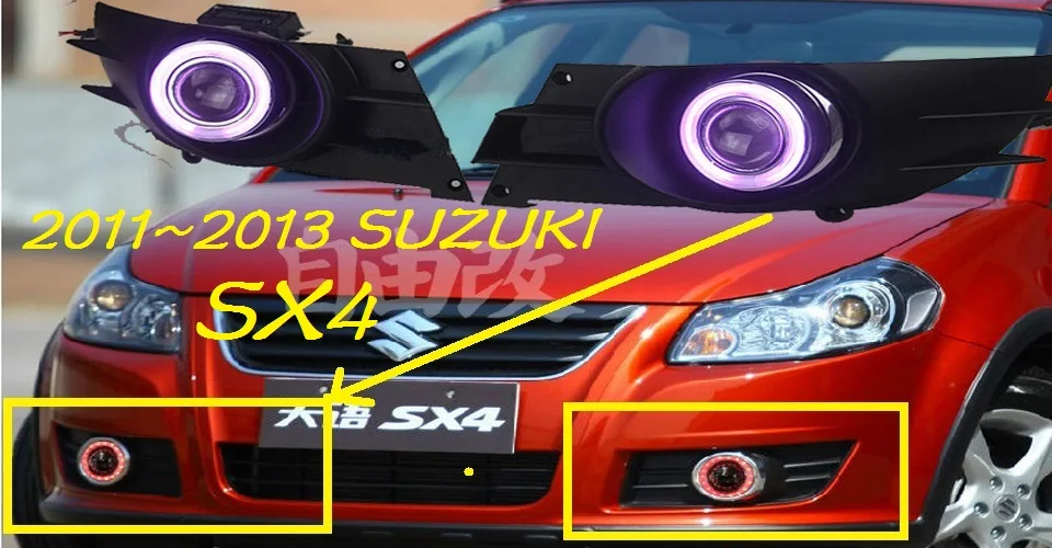 1 комплект 2010~ 2012 г. Автомобильный бампер головной светильник для SUZUKI SX4 противотуманный светильник автомобильные аксессуары головной светильник для SUZUKI SX4 проектор Объектив светильник