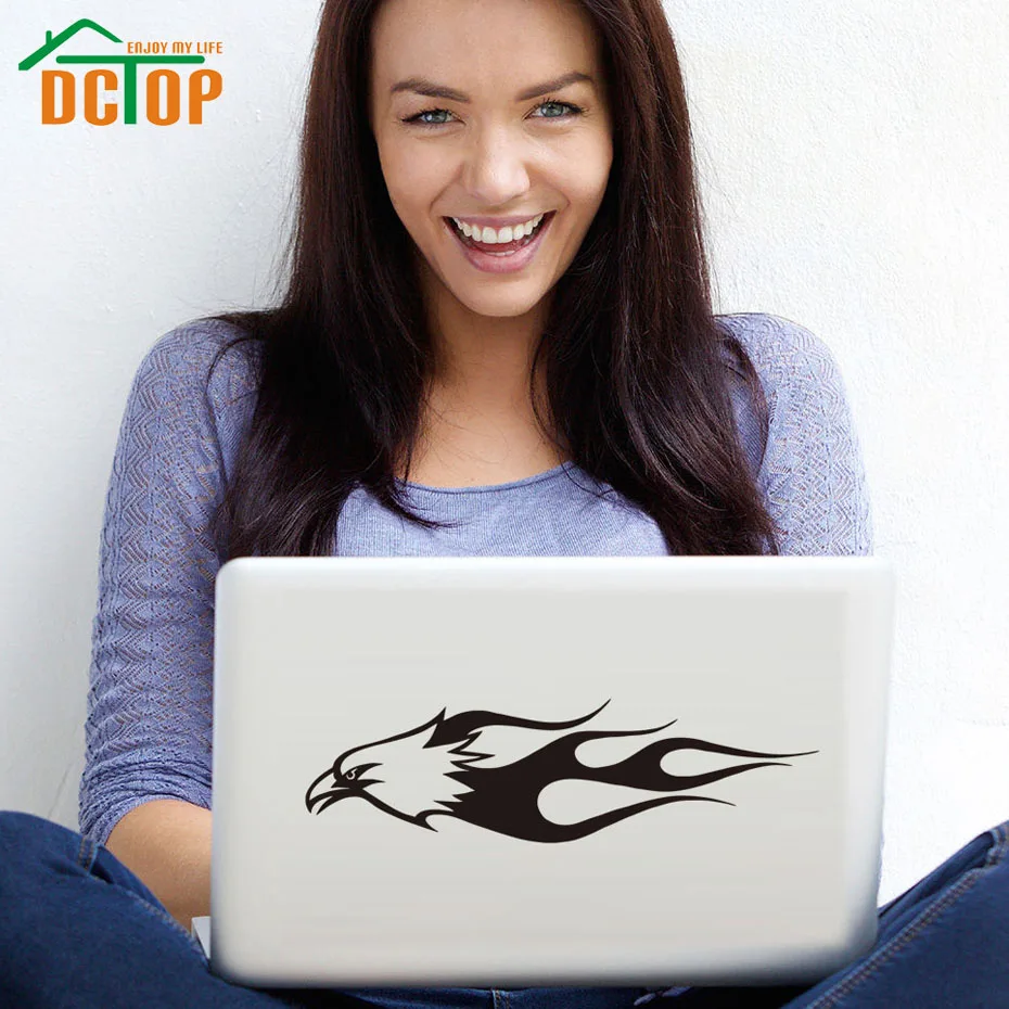

DCTOP Eagle With Flames Art Design Wall Stickers Home Decor Removable PVC Laptop Sticker Waterproof Wallpaper