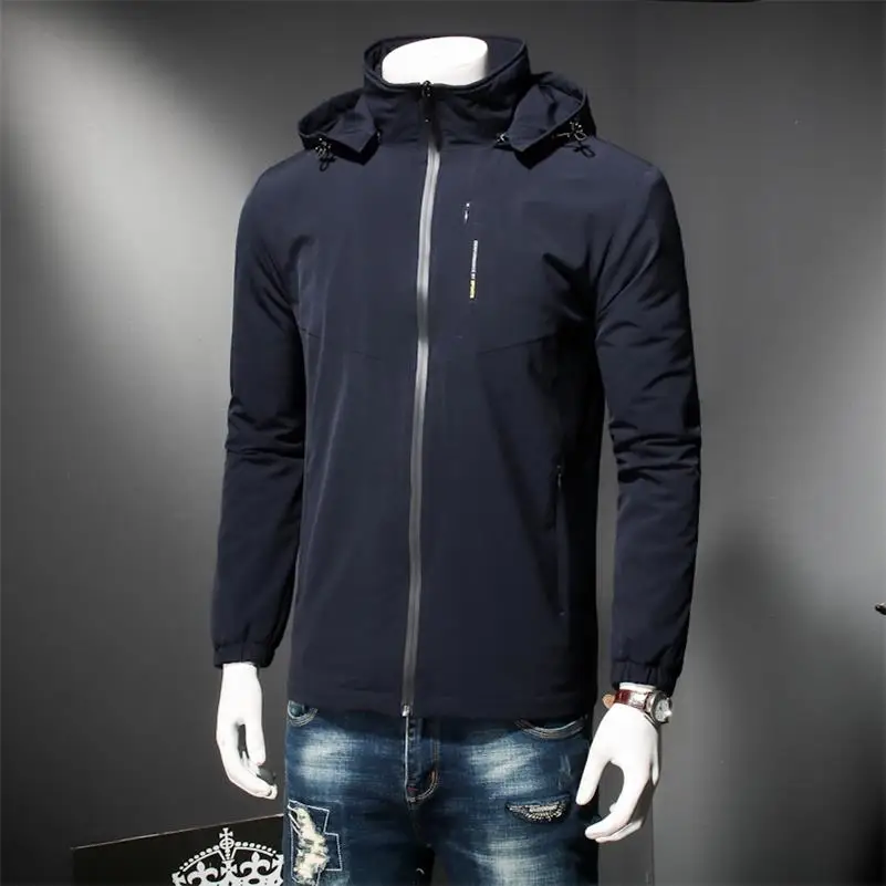 Большие размеры 8XL 7XL 6XL Новая зимняя мужская куртка с высококачественной тканью отстегивающаяся шапка для мужского теплого пальто простое Мужское пальто - Цвет: blue
