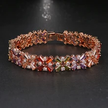Emmaya-Bracelet brillant multicolore or Rose, Cluster de pierres CZ, bijoux pour femmes, cadeau de fête de mariage, offre spéciale