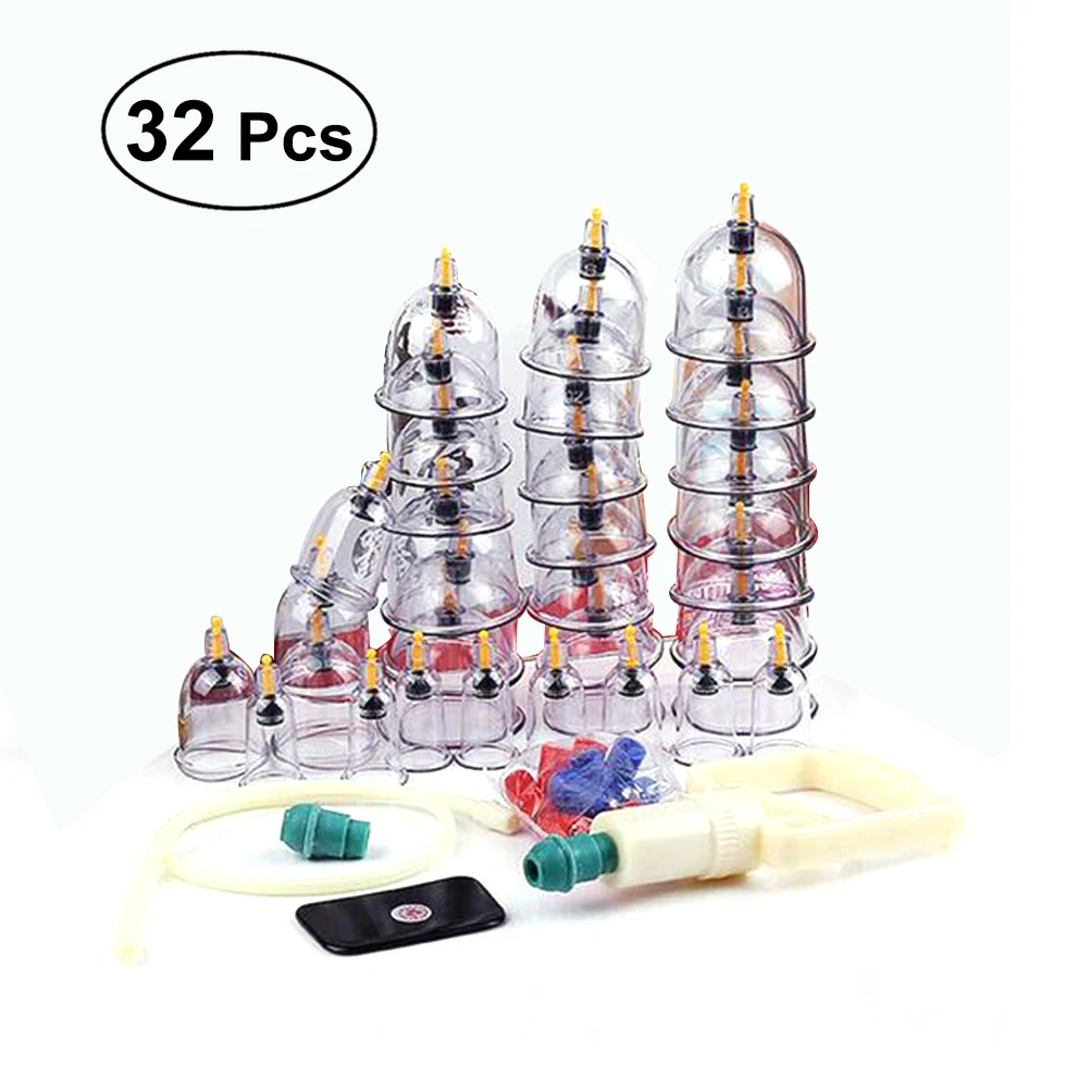 ETEREAUTY 32 Cups Acupuncture Massage Cupping Therapy Set Chinese