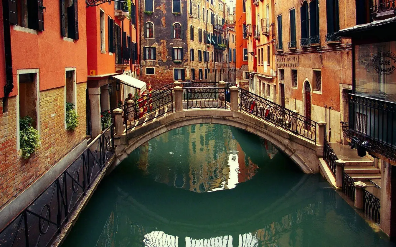 Venedig Italien Br cke Fluss Dorf Hintergr nde Hohe Qualit t Computer 