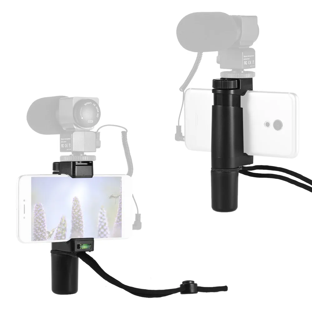

Photography Adjustable Handheld Phone Holder Smartphone Clamp Grip Phone Bracket for Video Recording Live Selfie for Smartphones