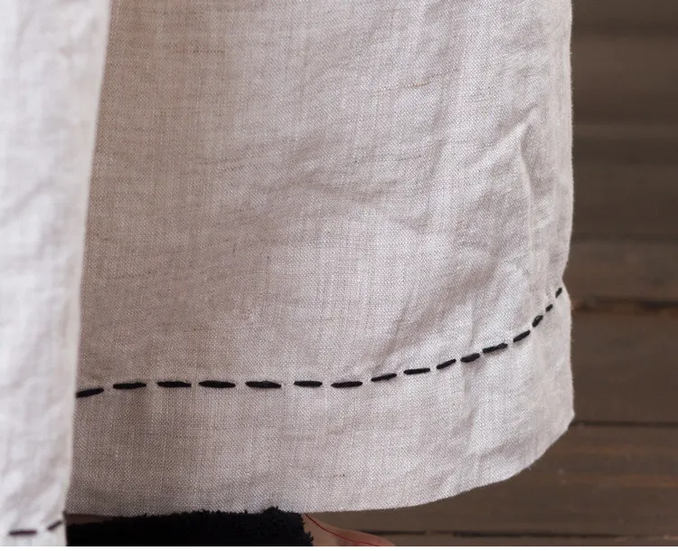 LZJN Women Culottes Wide Leg Pants 2019 Summer Long Trousers Elastic Waist Pockets Solid 5 Colors 100% Linen Pants Loose Bottoms (48)