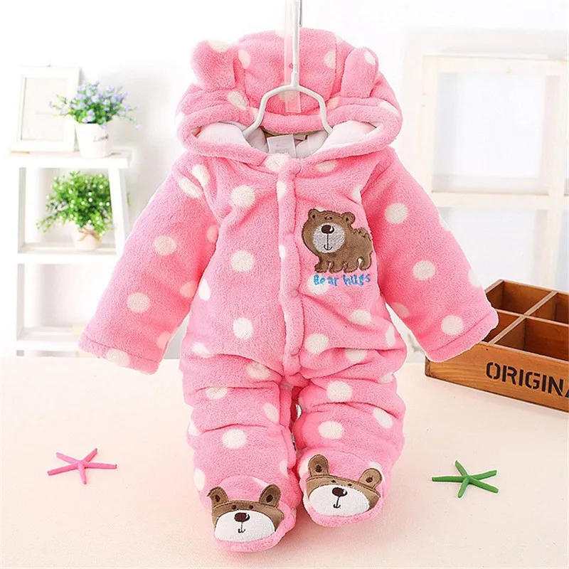 Bibicola Baby Rompers Newborn Winter Costume Bebe Boy Clothes Long Sleeve Warm Clothing Baby Girl Cute Animal Overall Jumpsuit