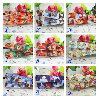 

7/8'' Free shipping dog lion cartoon printed grosgrain ribbon hairbow headwear party decoration diy wholesale OEM 22mm S331