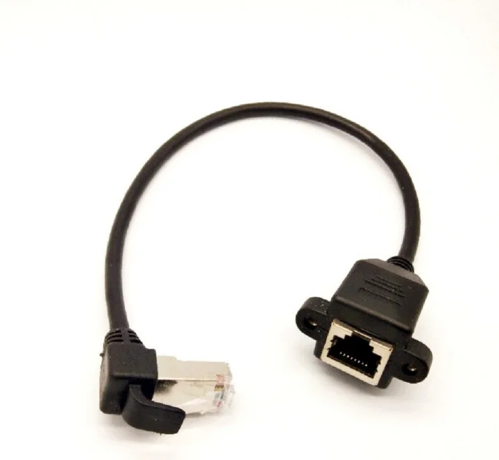 

Elbow to the female network port with screw network extension cable computer network adapter cable W77