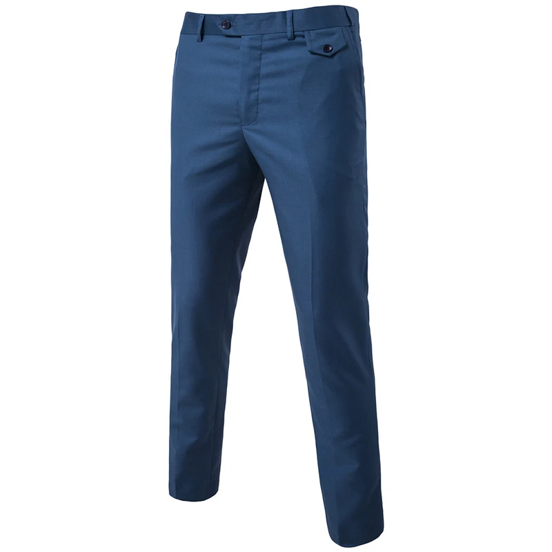 Purple Slim Fit Straight Dress Pants Men 2019 Brand New Formal Office Flat-Front Trousers Mens Business Wedding Suit Pants Male 2