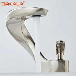 Бакала современный умывальник дизайн ORB/никель Матовый смеситель для ванной комнаты Водопад горячей и холодной воды краны для бассейна