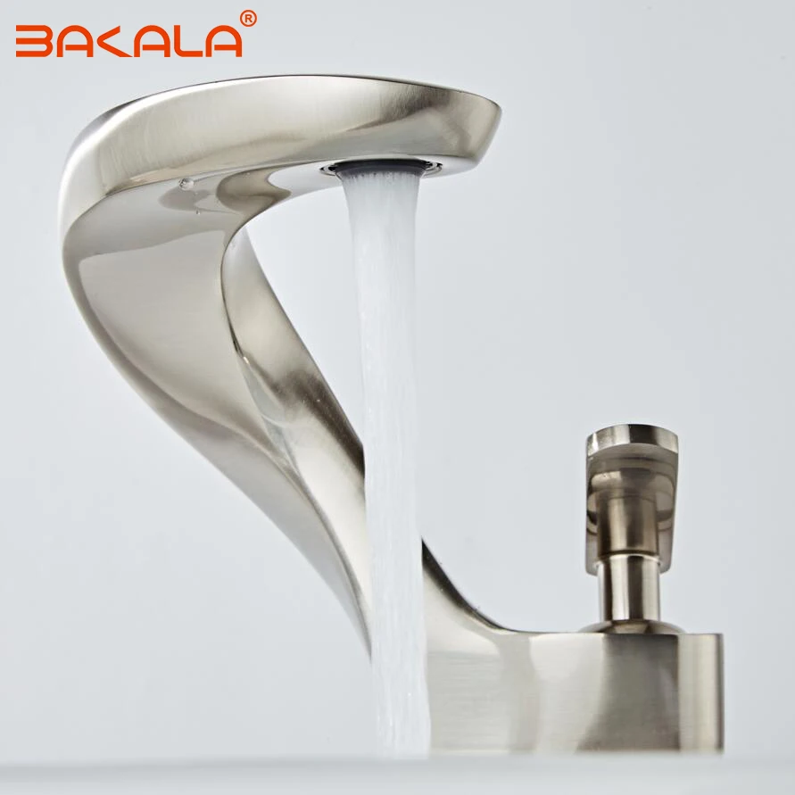 US 6435 35 OFFBAKALA moderne waschbecken design ORBNickel gebrstet  Badezimmer wasserhahn mischer wasserfall Warmen und Kalten wasserhhne fr  
