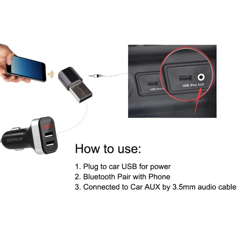 

EDAL Wireless Bluetooth Adapter Stereo Music Speakers Audio Receptor USB RCA AUX for Amplifier Mini Bluetooth Receiver