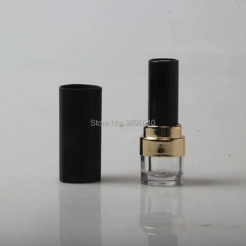 

12.1mm New Charming Lipstick Tube, DIY Plastic Lip Balm Container, Empty Matte Black Lipstick Storage F250