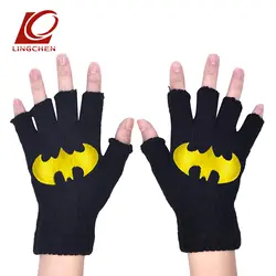 Перчатки без пальцев Для мужчин Для женщин перчатки черные эластичные Половина Finger теплые варежки
